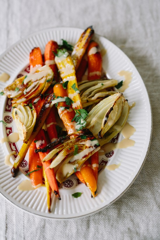 Roasted Carrots & Fennel with Tahini Dressing - Stacey Deering