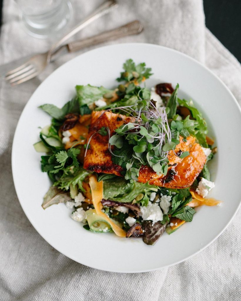 Marrakesh Trout With Carrot & Cucumber Ribbon Salad - Stacey Deering