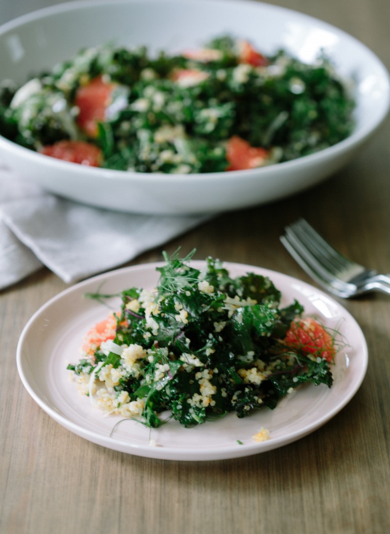 Red Kale Salad with Crispy Quinoa & Creamy Lime Dressing - Stacey Deering